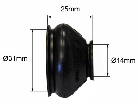 Picture: Boot for ball joints (30-14) with messures