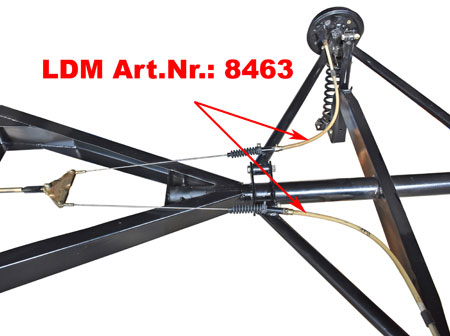 Picture: example view of the assambled brake wires at the camper Qek. 
<br>Please note: All other components are not part of this offen and only display the mounting place!