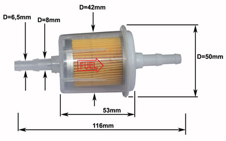 Picture: Detail Petrol filter 42mm, universal
