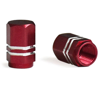 picture of article valve cap, hexagon, red