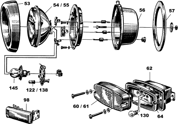 Scheinwerfereinsatz R2 ( alte Ausführung ) entspricht Teil Nr. 55