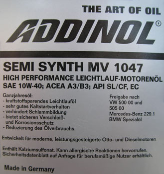 Bild vom Artikel ADDINOL teilsynthetisches 4-Takt Motoröl  SAE 10W-40,  1Liter