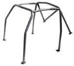 picture of article roll-cage with diagonal strut, steel tube, black colour