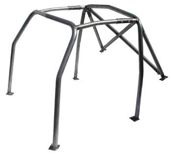 picture of article roll-cage with cross strut, steel tube, main bar reinforced, black