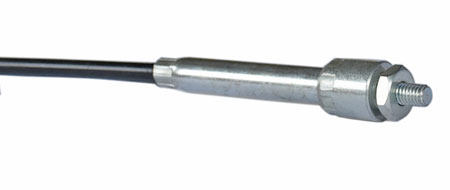 Abbildung: Detailbild Seilzug Motorhaube (Verschraubung an der Spritzwand aus Aluminium)