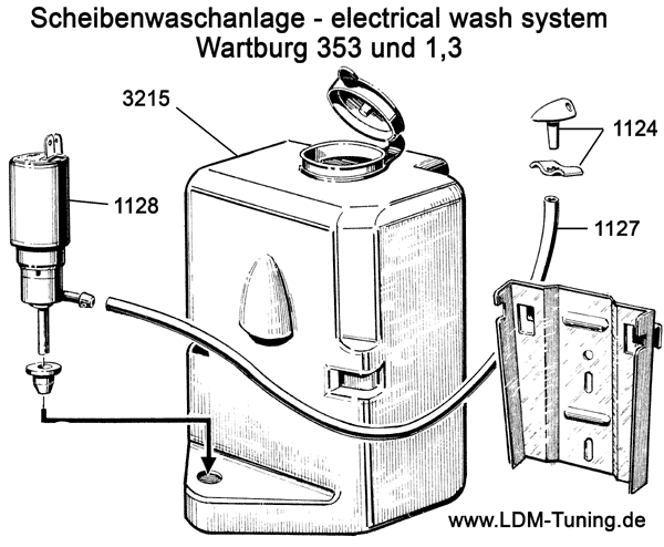 Electrical pump for windscreen washer is number 1128