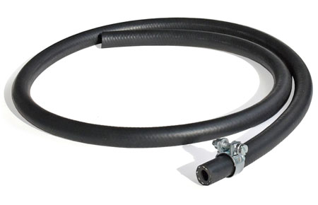 Picture: Mounted hose clamp at the 7,5mm petrol hose with rubber surface to display the mounting position.<br>The fuel hose is not part of this offer!