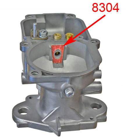 Picture: Detail of the mounting place at the carburettor BVF 40F, Sealing carburettor jet sprayer at the middle case.