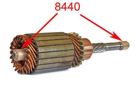 Picture: Detail view of the mounting place of the bushing. The starter armature  displays only the example and is not part of this offer!