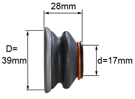 Manschette groß / 1 mit Maßen