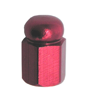 picture of article valve cap, hexagon with ball, red