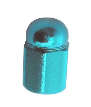 picture of article valve cap, hexagon with ball, blue