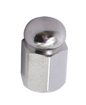 picture of article valve cap, hexagon with ball, silver