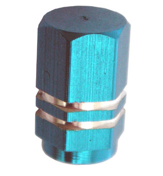 picture of article valve cap, hexagon, blue