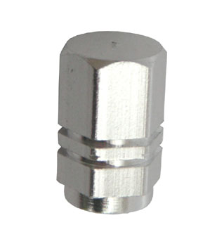 picture of article valve cap, hexagon, silver