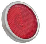 picture of article Reflector round, red (catseye) for rear bumper, metal ring
