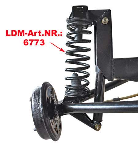 complete mounted Qek Aero axle (based on HP650) with installed coil spring.
<br>Please note: all axle parts excapt the spring are only display the mounting position and they are NOT part of this offer!