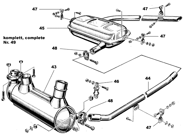 Muffler with pipes is number 45