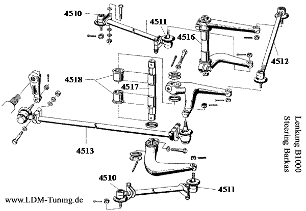 Kugelgelenk Spurstange 14mm, links (Konus 14 mm) Deutschland in Barkas B  1000 > Ersatzteile > Vorderachse