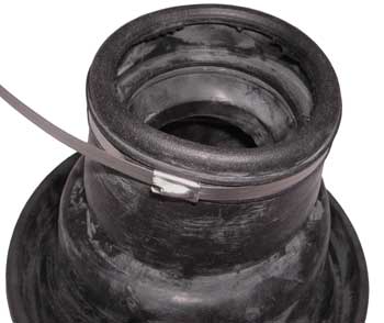 everted sleeve rubber with mounted band clamp