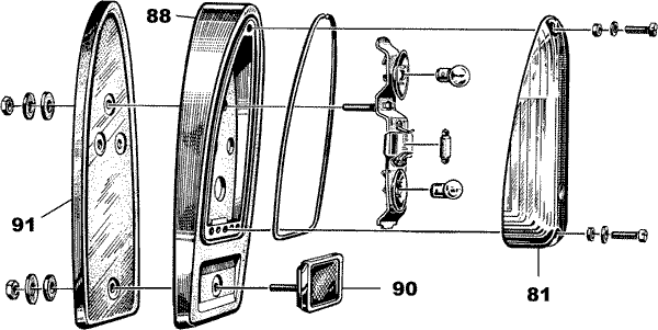 Case for combined flasher stop tail lamp is number 88