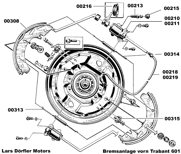 Wheel-brake cylinder, complete, front, left hand is number 211