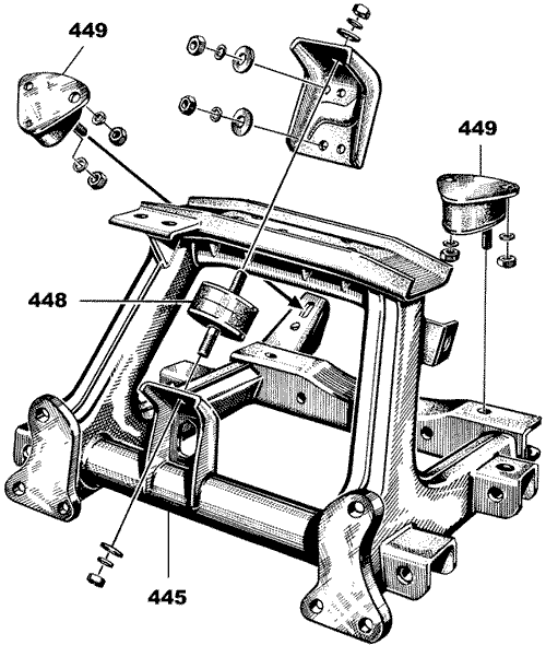 Motoraufhängung hinten ( hinteres Motor / Getriebelager ) entspricht Teil Nr. 6140