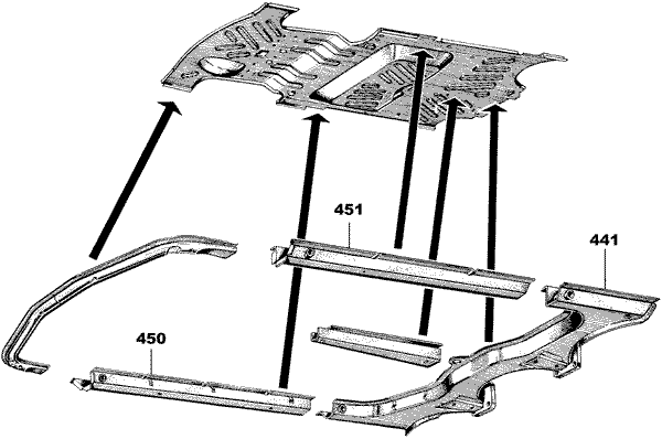 Schweller ( Längsträger ) links entspricht Teil Nr. 450