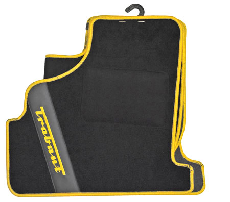 picture of article Carpet set, front and rear carpet with printed trademark * Trabant *, yellow