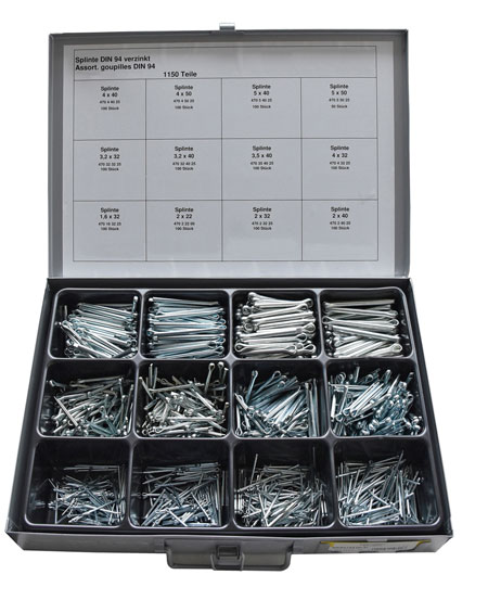 picture of article Splint-pin set, complete with metal box