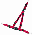 picture of article 3-point static harness belt, red, right side