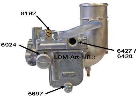 example picture of the carburettor to show the mounting places of the sealing ring.