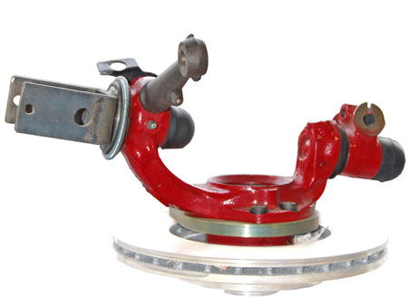 Example mounted sealing of the spring yoke (modificated front axle Trabant 601 with disc brake system)