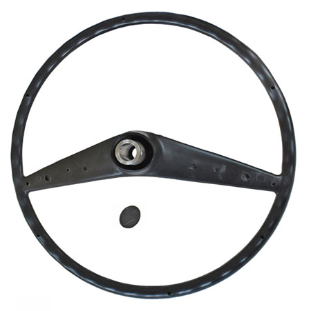 Picture: Detail rear view of the Trabi steering wheel old version.