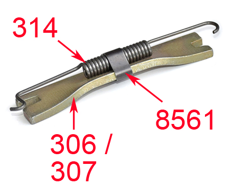 Picture: Mounted pressure web, right hand - rear wheel brake.
<br>Other parts on this picture are only for illustration of the mounting place and they are not part of this single item!