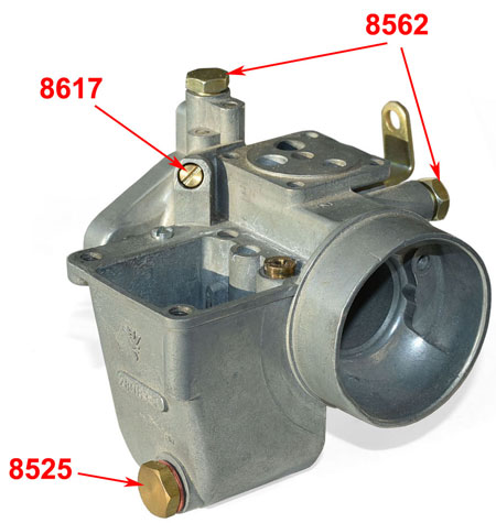 Picture: Mounted mixture screw for example at the carburettor typ BVF 28HB 3-1. The picture only dispaly the mounting position. All other parts except the mixture screw itself are not part of this offer!