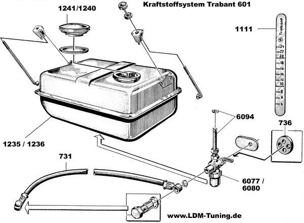 Benzinhahngehäuse entspricht Teil Nr. 7457