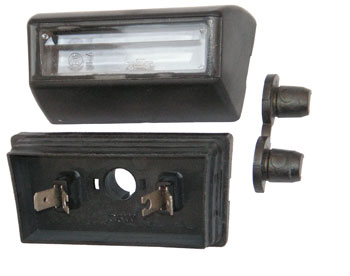 single parts of lamp for number plate