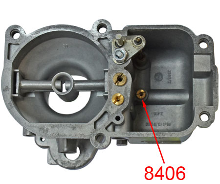 Picture: Detail of the mounting place at the carburettor BVF 40F, Carburettor main jet mounted at the middle case.