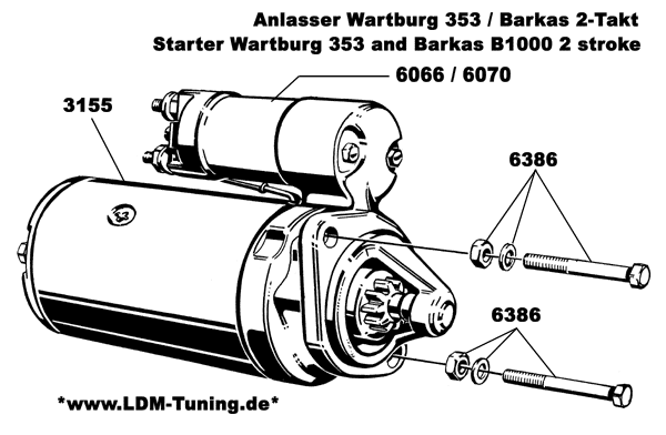 Zugmagnet für Anlasser 12V entspricht Teil Nr. 6066