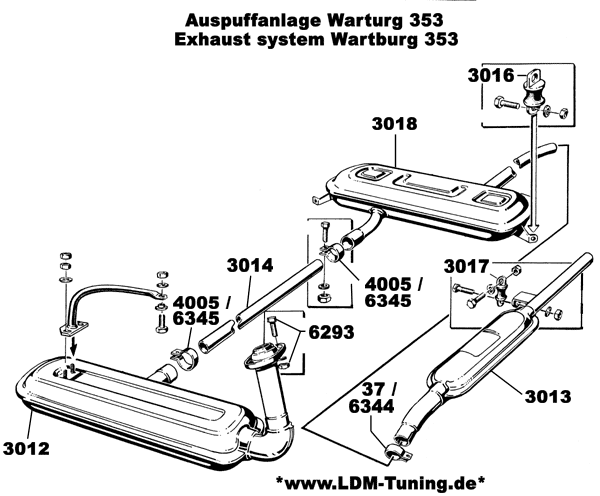 Exhaust aftermuffler W353 is number 3018