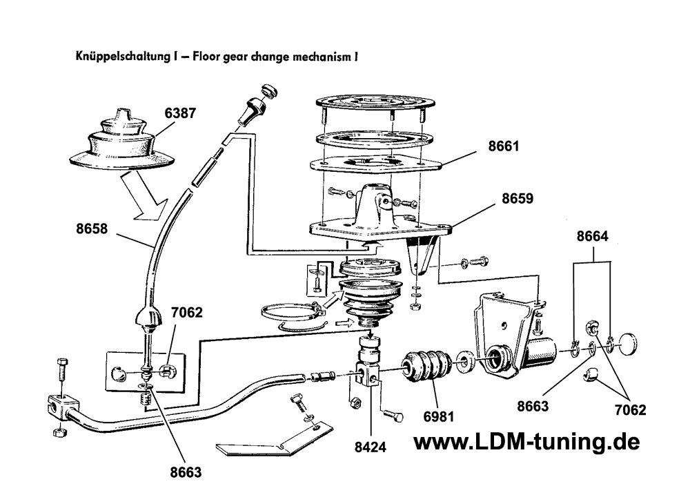 floor gear change mechanism