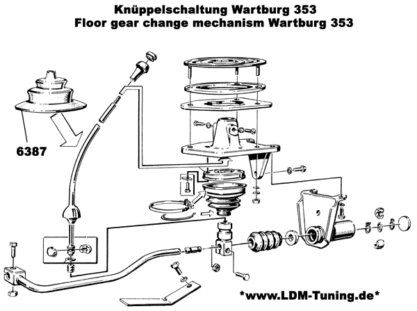 sleeve für floor gear change mechanism is number 6387