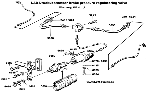 Bremsschlauch hinten entspricht Teil Nr. 3096