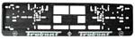 picture of article Number plate holder with printed trademark black/white