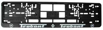 picture of article Number plate holder with printed trademark black/white